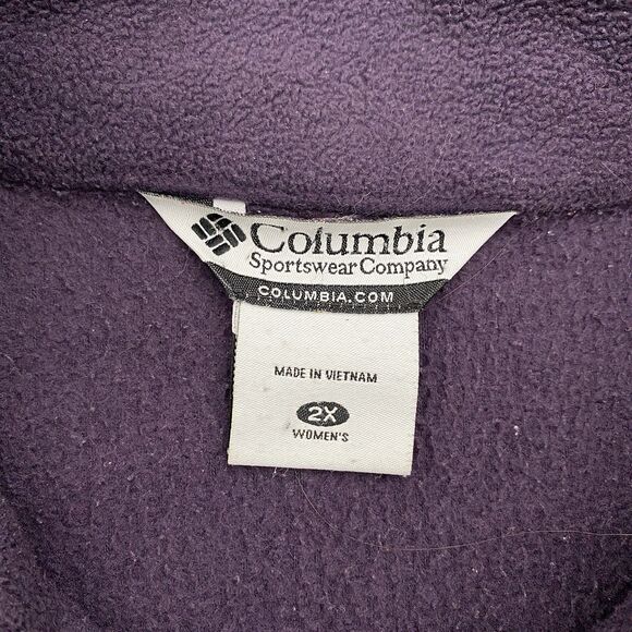 Columbia Fleece Jacket Full Zip Womens 2X Purple Pockets Outdoor - Picture 5 of 8